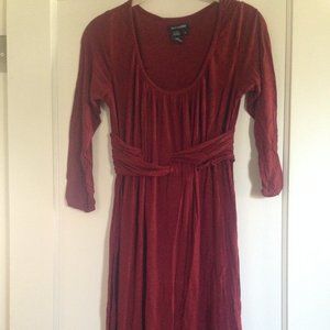 Max Edition Deep Red Scoopneck Dress